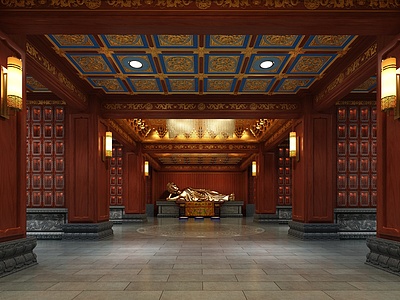 中式佛厅整体模型