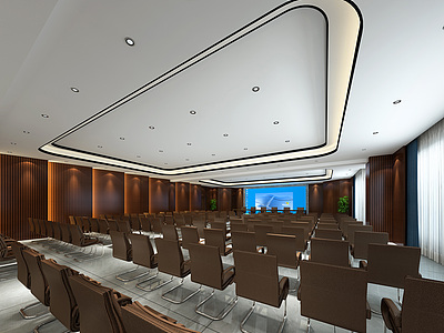 现代会议厅3d模型