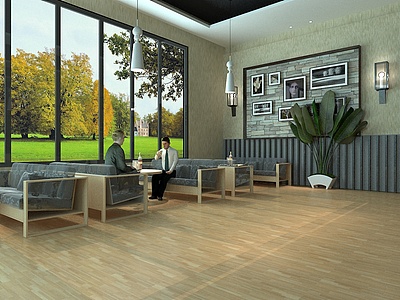 现代咖啡厅3d模型3d模型