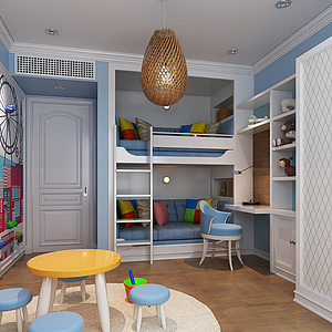 现代家装儿童房整体模型