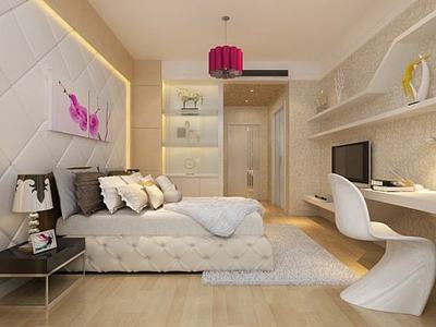 现代家装卧室3d模型