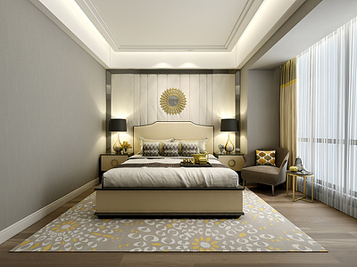 现代欧式家装卧室3d模型3d模型