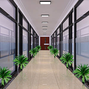 办公室走廊整体模型