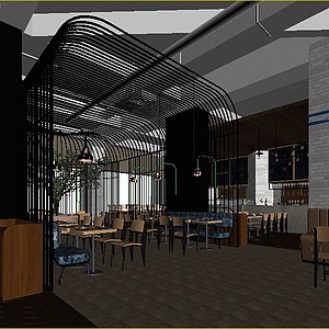 餐厅咖啡厅整体模型