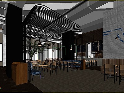 餐厅咖啡厅整体模型