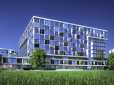 现代公寓建筑模型整体模型