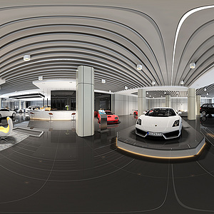 汽车销售展厅全景整体模型