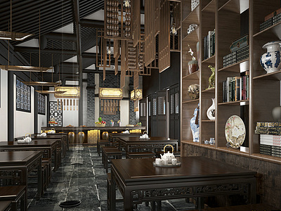 中式餐厅整体模型