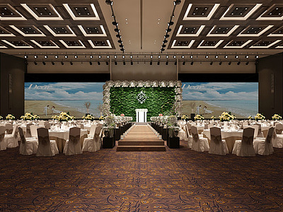 婚礼宴会厅模型整体模型