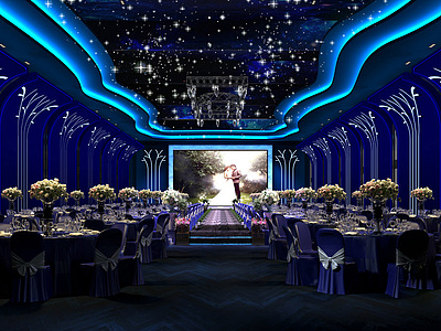 婚礼宴会厅模型整体模型