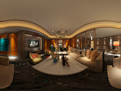 客厅全景模型3d模型