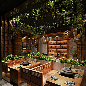 日式餐厅整体模型