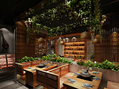 日式餐厅整体模型