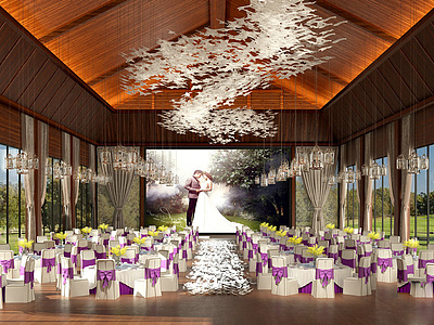 婚礼宴会厅模型3d模型