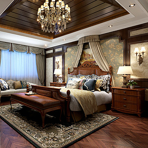 美式卧室整体模型