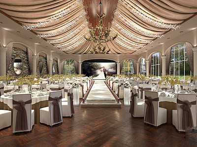 婚礼宴会厅模型3d模型