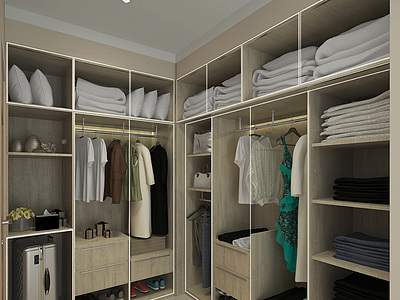 现代家装更衣室3d模型3d模型
