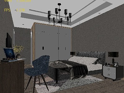 卧室现代3d模型