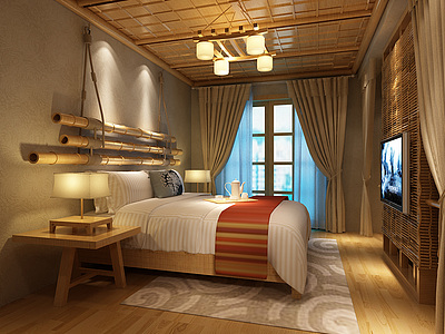 日式卧室3d模型3d模型