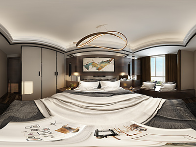现代卧室全景3d模型3d模型
