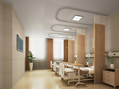 现代医院病房3d模型3d模型