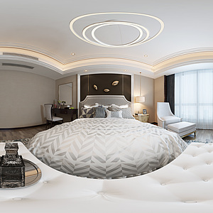 现代卧室全景模型整体模型
