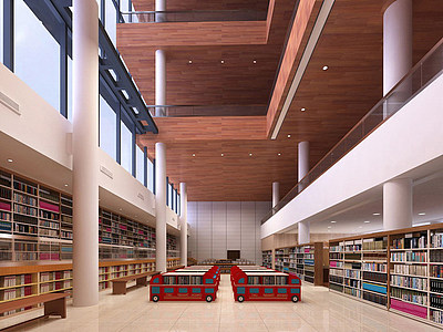 图书馆阅览室3d模型3d模型