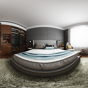 现代卧室全景模型整体模型
