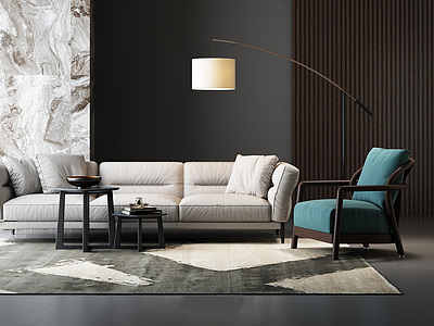 现代装饰沙发组合整体模型