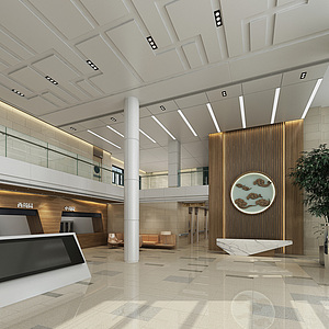 现代医院住院大厅整体模型