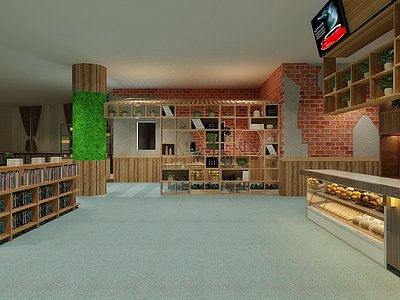 大学内咖啡厅3d模型