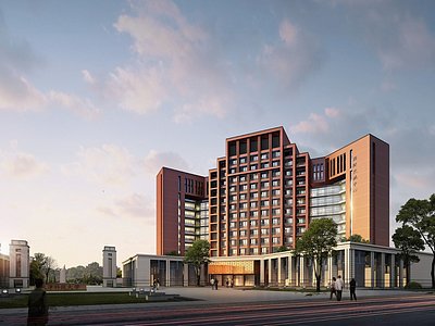 天津科技大学国际交流中心室外建筑整体模型