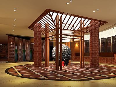 中式展厅3d模型