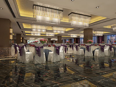 大型宴会厅3d模型