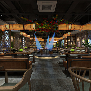 中式餐厅3d模型