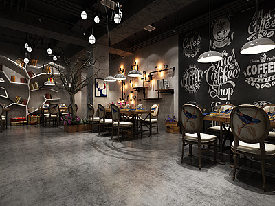 商业空间餐厅3d模型