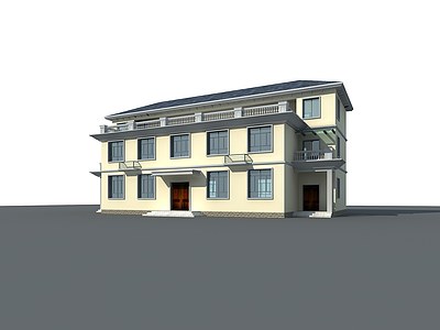 村办公楼3d模型