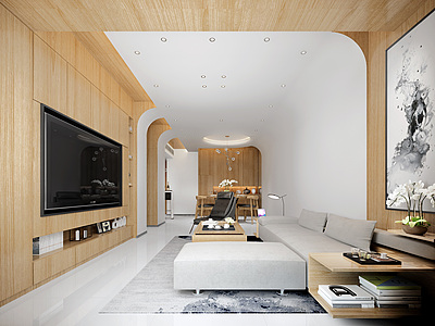 现代风格客厅整体模型