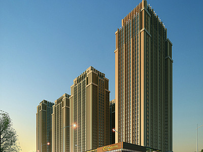室外建筑高层3d模型