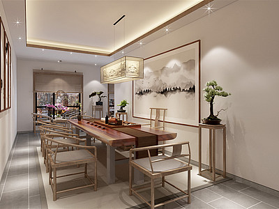 中式茶室整体模型