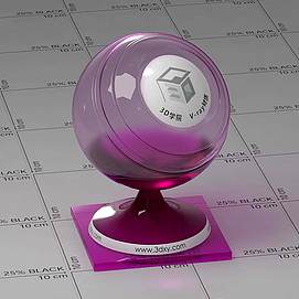 紫色磨砂玻璃Vary材质球