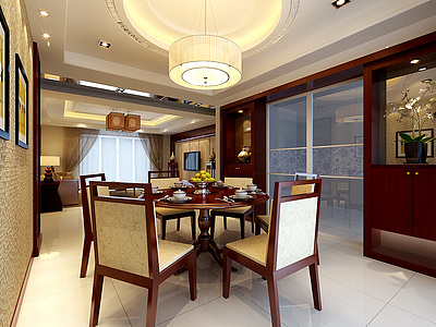 中式客厅中式客厅整体模型