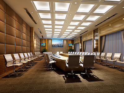 现代风格会议室整体模型