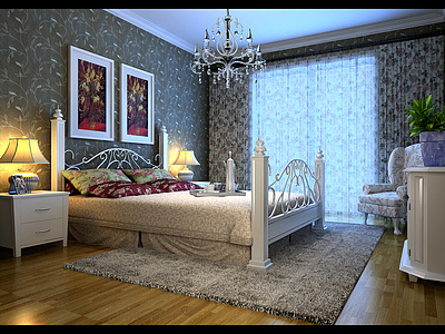 欧式卧室整体模型