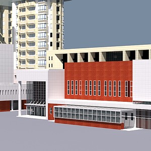 学校建筑大楼整体模型