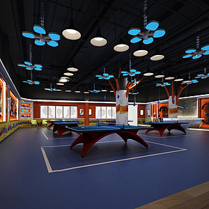 乒乓球室整体模型
