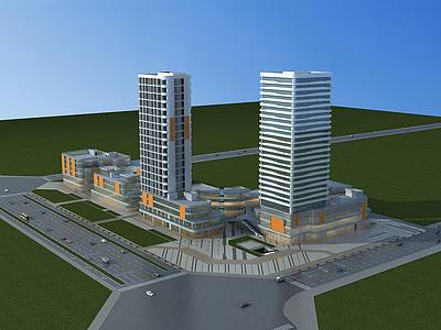 现代城市综合体3d模型