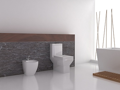 现代简约卫浴空间整体模型
