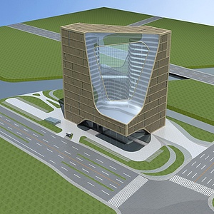 现代办公大楼整体模型
