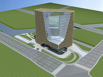现代办公大楼整体模型